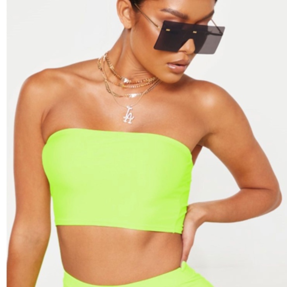 lime green bandeau top